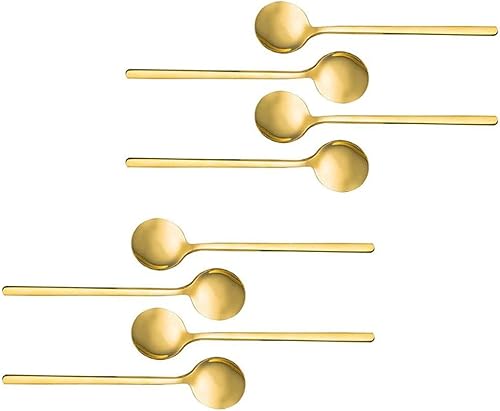 Miniatura 1 de Cuchara de café expreso chapada en oro de acero inoxidable con mango largo, cuchara mezcladora de mango largo, juego de mini cucharaditas de hielo