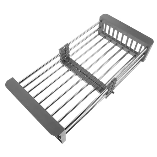 Garneck Support Égouttoir Vaisselle Extensible Acier Inoxydable Égouttoir Drainant Robuste et Antirouille Organisateur Évier Cuisine pour Séchage Rapide et Gain de Place