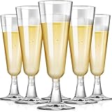 QiMan 30 Stück Sektgläser Plastik, 150ml Sektgläser Kunststoff für Hochzeiten, Mehrweg Champagnergläser für Hochzeit, Partys, Picknicks, Geburtstage - Transparent & Langlebig