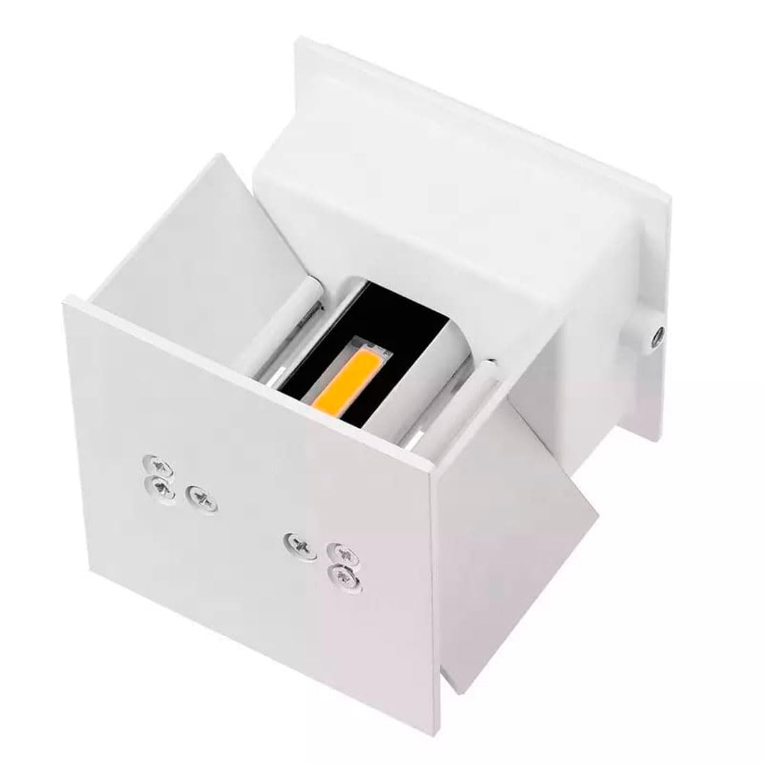 M Ledme - Aplique de pared Negro exterior/interior LED 6W, 3000k Blanco cálido, haz de luz ajustable, IP54 Impermeable, ideal iluminación para Exterior, Jardín, Terraza, Patio, LM6182