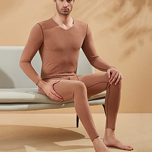 SATSAT Ensemble De sous-VêTements Thermiques 2021 pour Hommes, Ensemble De Pantalons Longs en Velours Double Face Ultra Doux Et Confortable pour Printemps Et Automne, Sculptant Le Corps,B-L Cover