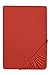 Produktbild biberna 0077144 Spannbetttuch Feinjersey (Matratzenhöhe max. 22 cm), gekämmte Baumwolle, superweich 1x 140x200 cm > 160x200 cm chili