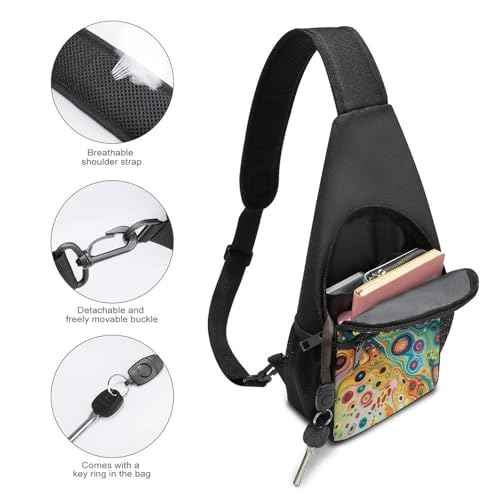 Mochila sling colorida pequeña para hombro y pecho miniatura 3