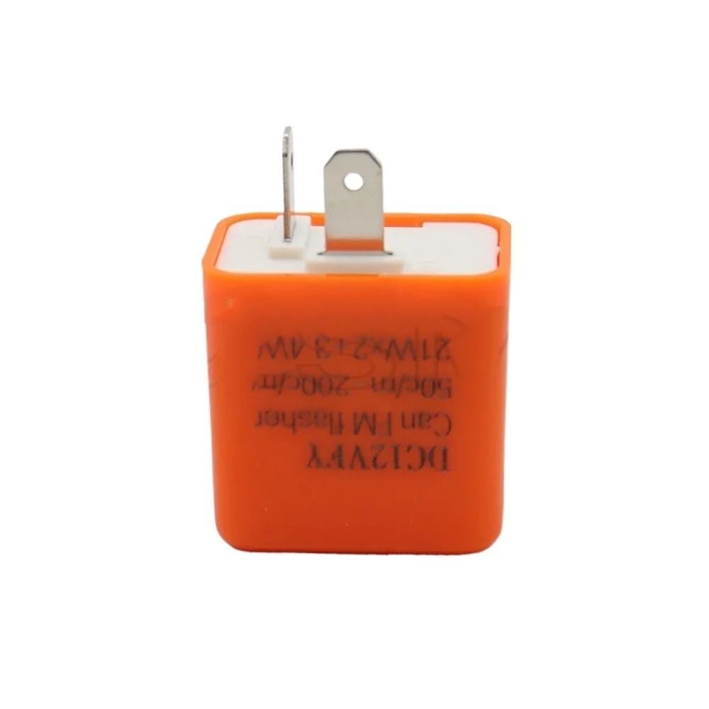 Relé Relé Ajustable De 2 Pines Para Motocicleta Luces De Motocicleta Indicador De Giro Relé 12(Orange 20pcs)