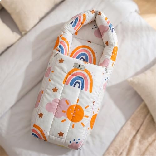 Image of StarAndDaisy 3 in 1 Baby Sleeping Bag for New Born, Baby Bedding Set, Washable & Foldable Cotton Design Godari, Toddlers Bed, Baby Bedding, Baby Mattress, Cradle Bed (Sun Print)