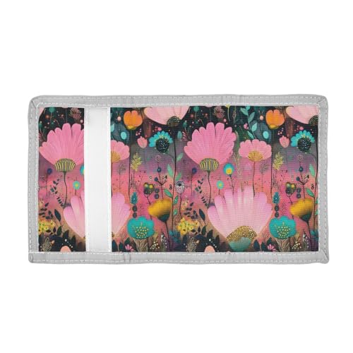 Aesthetic Florals Kids Wallet for Boys Girls Youth, Compact Fabric 4.9×2.9 in2