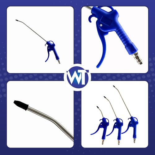 Web Truck Druckluftpistole zum Reinigen, Blasen, Reinigen, 3 Stück, verschiedene Längen, 1/4\ Euro-Schnellkupplung