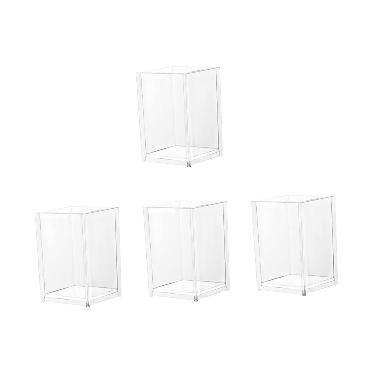 4piezas Portalápices Acrílico Cestas Para Bolígrafos Transparentes Organizadores De Escritorio Para Almacenamiento De Oficina y Decoración De Mesa
