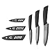 Coiwin Kitchen Cutlery Black Ceramic Knife Set With Sheaths - Super Sharp & Rust Proof & Stain Resistant ( 6" Chef Knife, 5" Utility Knife, 4" Fruit Knife )