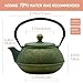 900ml Cast Iron Tea Kettle,SECHUDO Teapot Coated with Enameled Interior for Loose Leaf, Small Cast Iron Teapot with Strainer for Stovetop Safe, Green Iron Kettle(30.4oz)