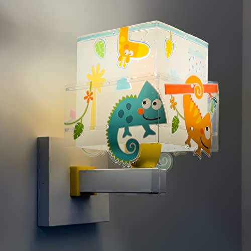 Lámpara de pared infantil Happy Jungle camaleón Dalber E27 para decorar dormitorios de ensueño 5