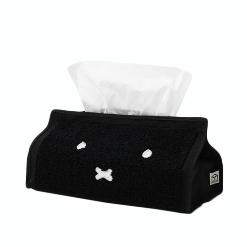 ティッシュケース ミッフィー ボリス 収納 ティッシュカバー ティッシュボックス 吊り下げ ティシュ入れ 壁掛け インテリア 雑貨 モノトーン シンプル ティッシュケース 可愛い かわいい おしゃれ 家庭用 (ブラック) (ブラック)