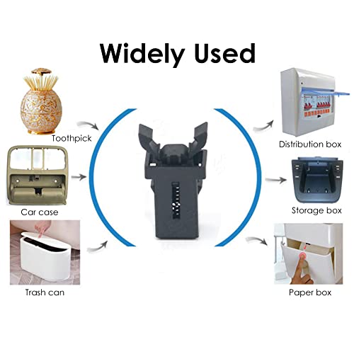 Mülleimer-Küchenbeschläge Ersatzriegel Schnallen,Kunststoff Touch Riegel,Catch Türriegel mit Touch Entriegelung,Mülleimer Riegel,Ersatz-Deckel mit Schnappverschluss aus Kunststoff,schwarz (10 Paare)