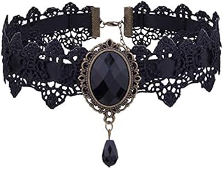 Holibanna Choker Necklace Black Choker Lace Choker Rhinestone Gothic Necklace Tattoo Choker Collar for Women Halloween Party (Black)