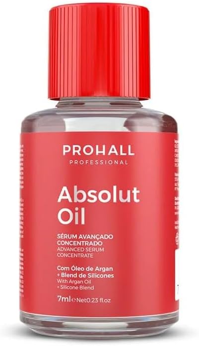 Hair Oil Prohall Absolut Oil - Sérum Reparador de Pontas Concentrado, Brilho Intenso e Maciez, 7ml
