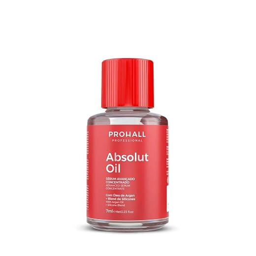 Hair Oil Prohall Absolut Oil - Sérum Reparador de Pontas Concentrado, Brilho Intenso e Maciez, 7ml