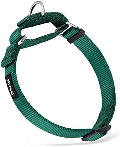 Premium Anti - Slip Out Strong Martingale Collar for Large Boy and Girl Dogs Comfy and Safe - Daily Use Walking and Professional Training.(Large,Solid Color Dark Green)