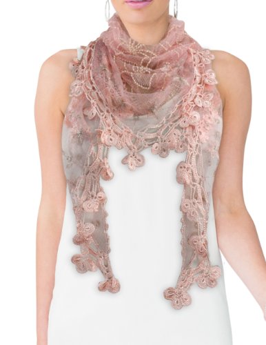 Dahlia Women's Evening Triangle Scarf - Stylish Embroidered Design2