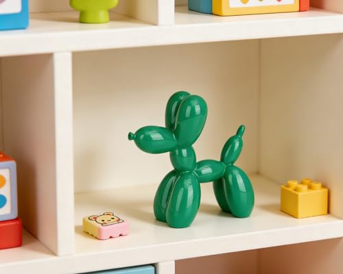Estatua Pequeña de Perro Globo Verde Vibrante 4 in miniatura 4