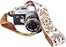 Produktbild Weiß Gewebt Vintage Kameragurt Gürtel für Alle DSLR Kamera - Elegant Universal DSLR Gurt, Blumenmuster Nacken Schulter Kameragurt für Canon, Nikon, Sony, Fujifilm und Digitalkamera