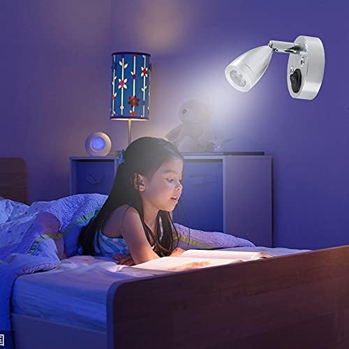 Swetup 12V LED Spot Reading Light, RV Reading LED Lamp Interior, 1W Warm Light Bedside Reading Lights for Campervan Van Camper Motorhome Caravan Boat, ON/OFF Switch (2Pcs)