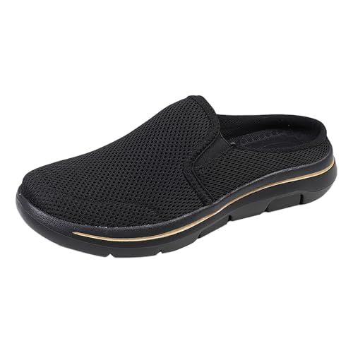 Pantuflas antideslizantes para mujer, frente cerrado, zuecos para mujer, con plantilla de verano, malla ligera, transpirable, zapatos de ocio, cómodos, informales, zapatos de jardín al aire libre