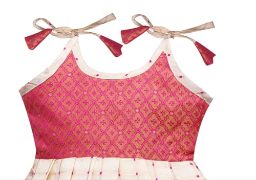 PW PLATYPUS WORLD Baby Girl's Pattu Pavadi Tapeta Silk Readymade Frock