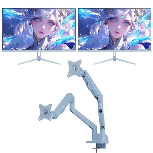 Image of Pixio Two PX279 Wave Blue 27 inch 240Hz Refresh Rate FHD 1080p Resolution Fast IPS Panel 1ms GTG Resonse Time Gaming Monitor and PS1D Wave Blue Dual Monitor Arm - Fits up to 32 inches and 19.8lbs