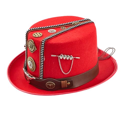 Casquette de bowler punk rock unisexe avec engrenages pour déguisement steampunk et fête