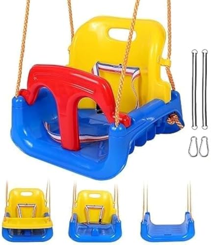MONOCUS 3 in 1 Plastic Swing for kids Durable & Sturdy Indoor & Outdoor Multifunctional Baby Swing Non-Toxic Heavy Duty Seat Hanging Swing for Playground Infants Toddler childern Eco-Friendly