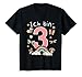Kinder Mädchen Ich bin 3 Jahre alt 3. Geburtstag Schmetterling T-Shirt
