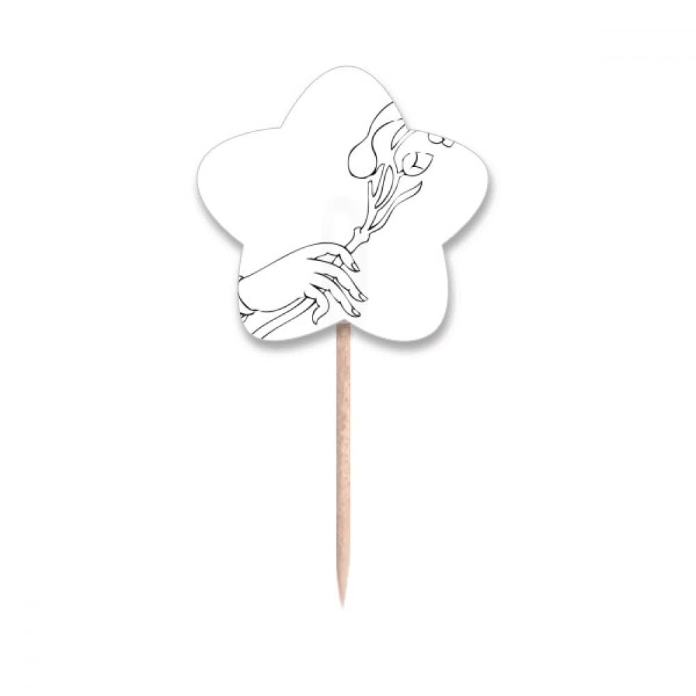 Drapeaux étoile cupcake motif dessin fleur pour décoration de table de fête chic
