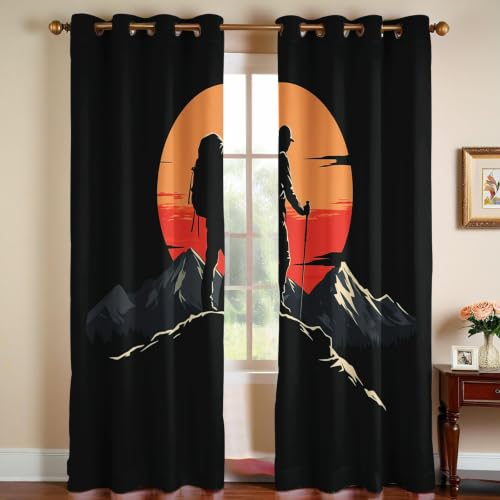 Rideaux occultants de montagne 140x245 cm orange lot de 2 isolants - 4