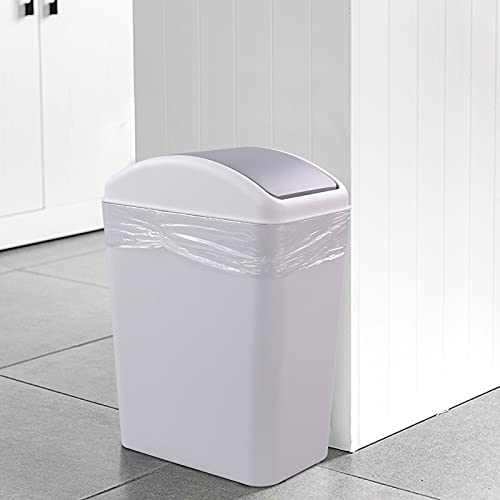 Ggbin Plastic Garbage Trash Cans With Swing Lid, 16 L Grey Kitchen Trash Bins #TOP3