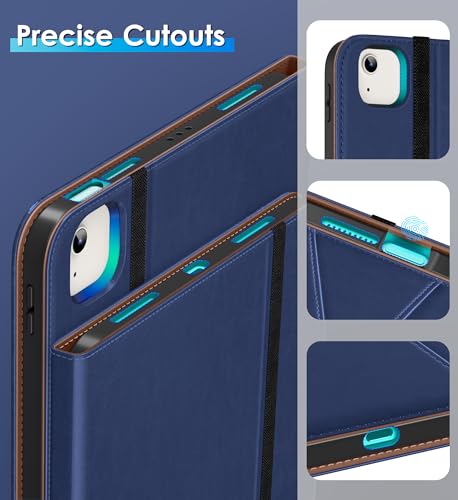 DTTO Rotating Case for iPad Air 11-inch M3 / M2 (2025/2024), iPad Air 5th / 4th Gen (2022/2020), 360 Degree Swiveling Premium Leather Folio Stand Cover with Pencil Holder, Navy Blue by DTTO - Image 8