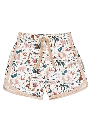 Sterntaler Badeshorts Safari Print - UV-Schutz 50+ Schwimmhose - Jungen Beachwear - Baby Schwimmpanty mit Windeleinsatz bis Größe 86/92 und verstellbarem Kordelzug im Bund, Farbe Ecru, Größe 80
