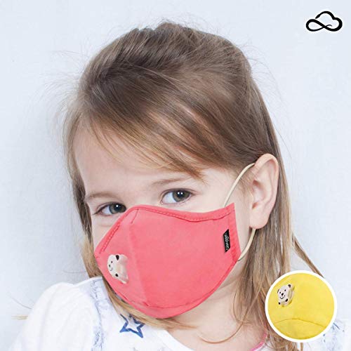 Fashion Washable Cotton Face Mask for Child Cute Smart Mask (Pink) Reusable/INSIDE: 1