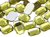 Allstarco 8x6mm Flat Back Octagon Acrylic Gemstones Pro Grade - 100 Pieces (Yellow Jonquil H115)