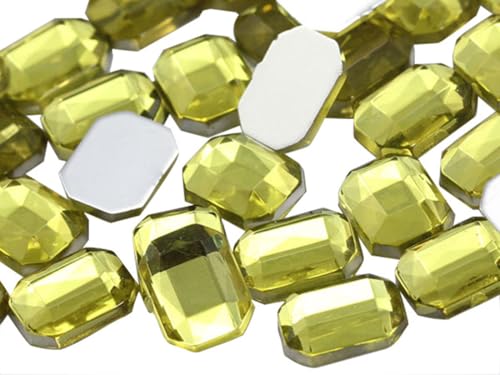 Allstarco 8x6mm (5/16x15/64) Yellow Jonquil Octagon Acrylic Gems, 100 PCS
