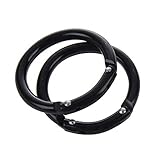 SODIAL(R) Camping Spring Clip Aluminum Round Portable Mini Carabiner Hook Black 2 Pcs
