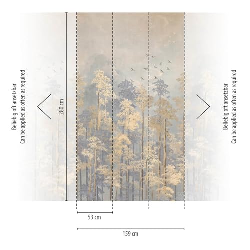 Papel pintado bosque lavable para disimular imperfecciones de pared en pasillos 4