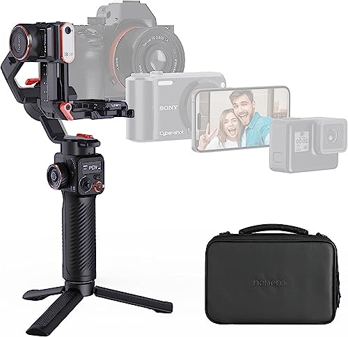 Image of Hohem iSteady MT2 Kit 3-Axis Gimbal Stabilizer for Mirrorless /Pocket /Action Camera and Smartphone, AI Tracker with CCT /RGB Fill Light for Canon /Sony /Nikon /iPhone, Black
