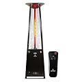 Lava 2G A-LINE 8 ft. Remote Control 66000 BTU Portable Propane Pyramid Patio Heater, 4 inches Glass Tube, Triple Protection System, Electronic Ignition, 36 Sq. Ft. Heat Range, Hammered Black