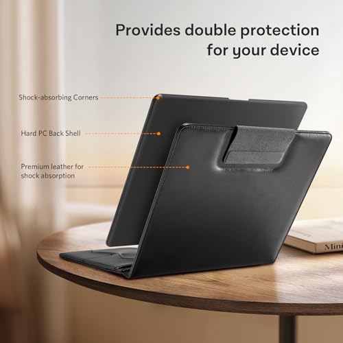 Image of CoBak Premium PU Leather Case for Kindle Scribe 10.2 inch, TouchPad D10, Boox Note Air 3, Folio Cover with Pen Holder, Auto Sleep /Wake, Card Slots & File Folders for Business, Not for Remarkable