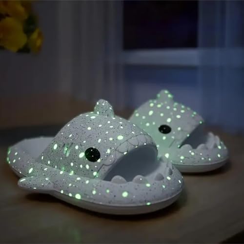Image of allgala Shark Slides for Women Men and Big Kids Novelty Soft Slippers Open Toe Shark Sandals Cushioned Slides Beach Pool Shower Cruise Slippers with Comfy Cushioned Thick Sole
