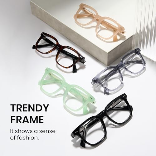 Image of Cyxus Women Acetate Frame Blue Light Blocking Glasses Men Computer Eyewear for Eye Strain Relief & Anti-Migraine