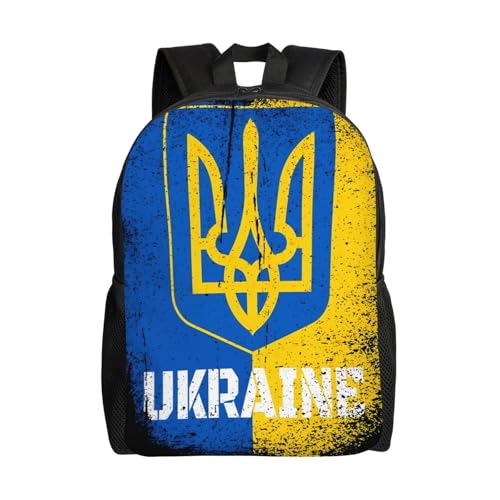 Ukraine Ukrainian Flag Backpack Simple Leisure Travel Backpack Outgoing Daypack 16 inch