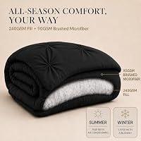 HIMEET Twin XL Comforter Set Black - 5 Pieces Pintuck Bed in a Bag — image 3