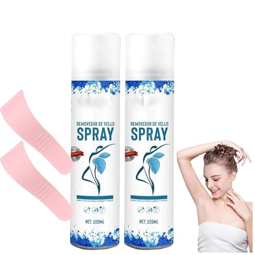 Spray depilatorio delicado, spray depilatorio delicado, spray depilatorio indoloro, crema depilatoria suave y eficaz, cremas depilatorias hidratantes, apto para axilas (2pcs)