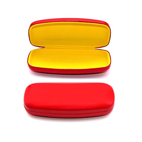 Red Glasses Case Hard Shell | Medium Size | Eye Glasses, Reading Glasses, & Sunglasses Case For Men, Women, & Kids